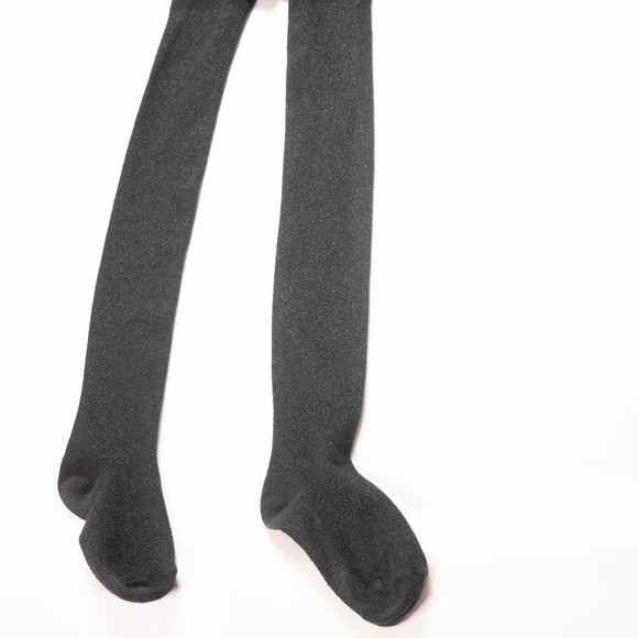 The Children's Place Big Girl's Size 8-10 Black Gold Sparkling Shimmer Tights - Picture 6 of 6